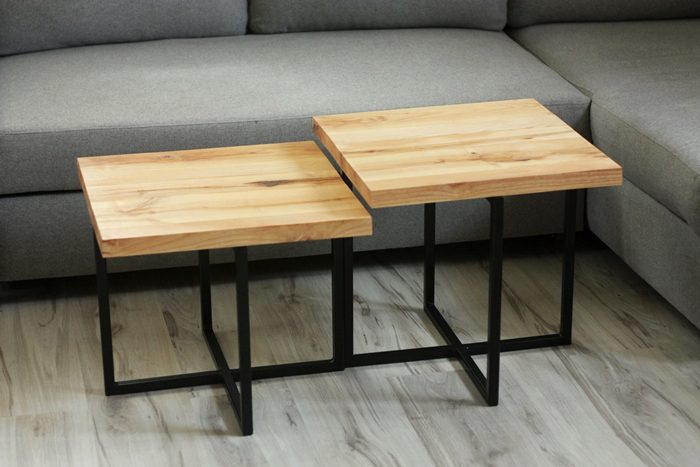 stolik debowy bogdany010 Podwójny stolik kawowy z jesionu