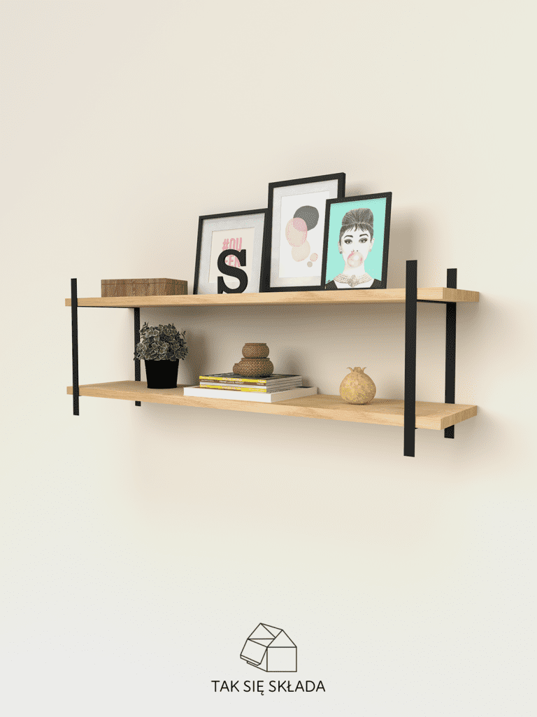 produkt delikatna industrialna półka na ścianę