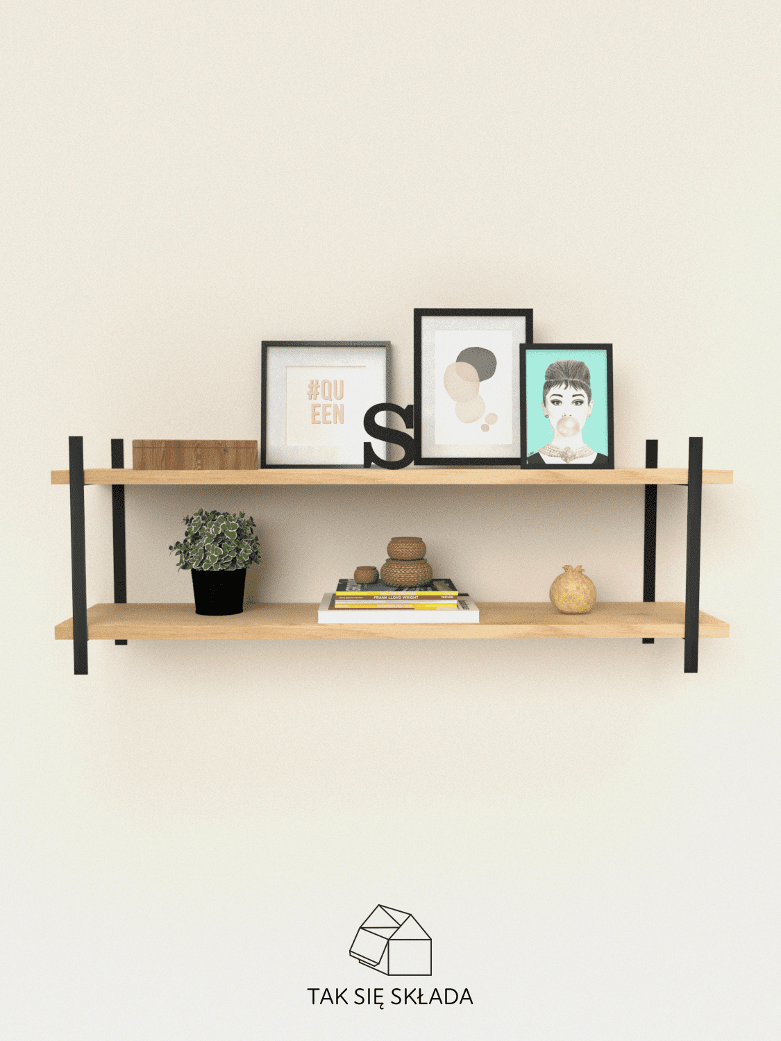 produkt delikatna industrialna półka na ścianę