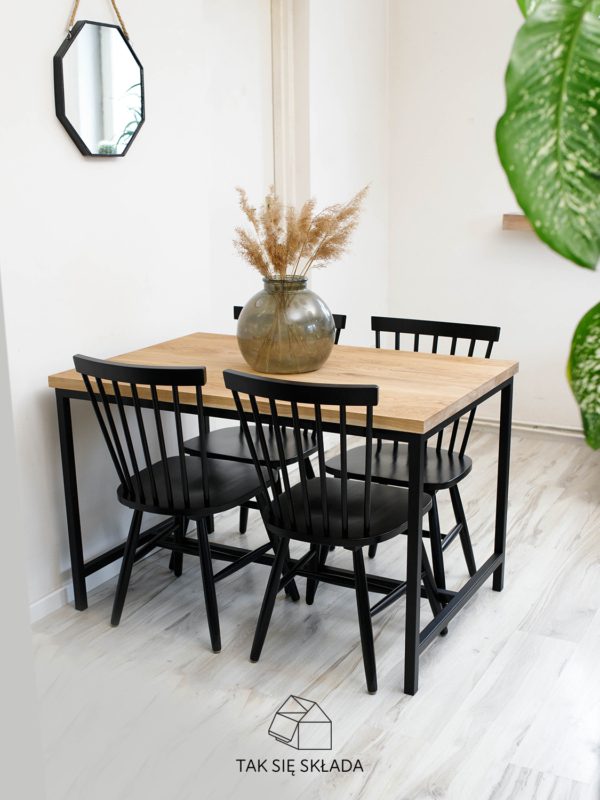 industrialny stół z poprzeczką industrialny stół z poprzeczką