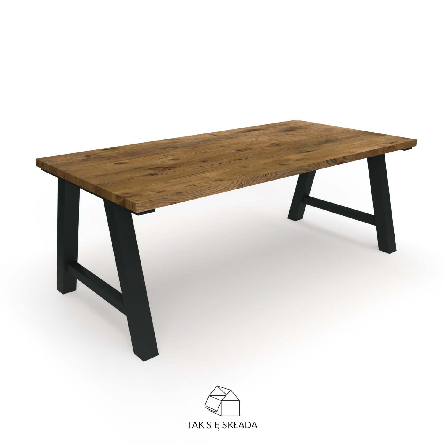 stół industrialny z solidną podstawą